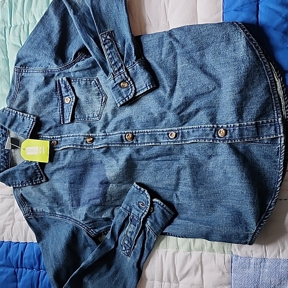 NWT Crazy 8 long sleeve button down shirt size S